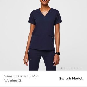 XXS Casma 3-pocket Scrub Top, navy